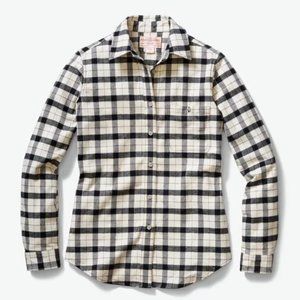 Filson Alaskan Guide Flannel Shirt Cream & Black Plaid Women's XS NWOT $135